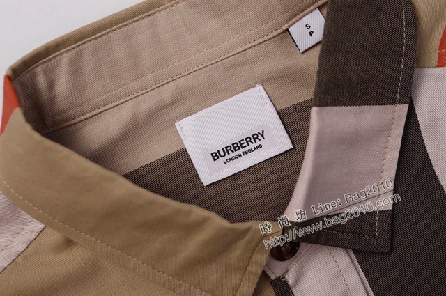 Burberry專櫃巴寶莉2023SS新款格子短袖襯衫 男女同款 tzy2636